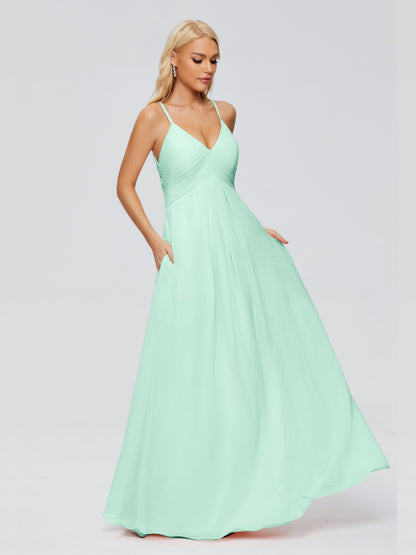 Hadley Spaghetti Straps Chiffon Bridesmaid Dresses