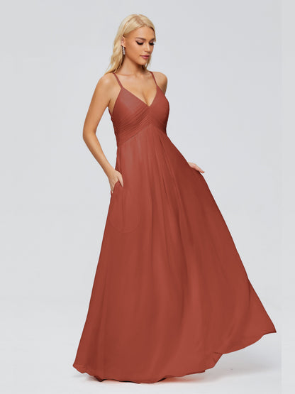 Hadley Spaghetti Straps Chiffon Bridesmaid Dresses
