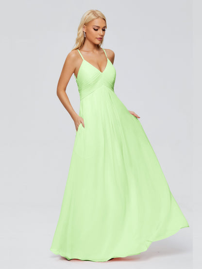 Hadley Spaghetti Straps Chiffon Bridesmaid Dresses