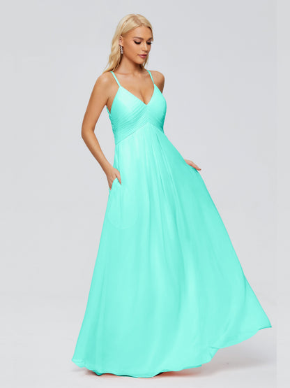 Hadley Spaghetti Straps Chiffon Bridesmaid Dresses