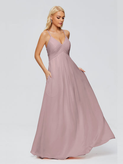 Hadley Spaghetti Straps Chiffon Bridesmaid Dresses