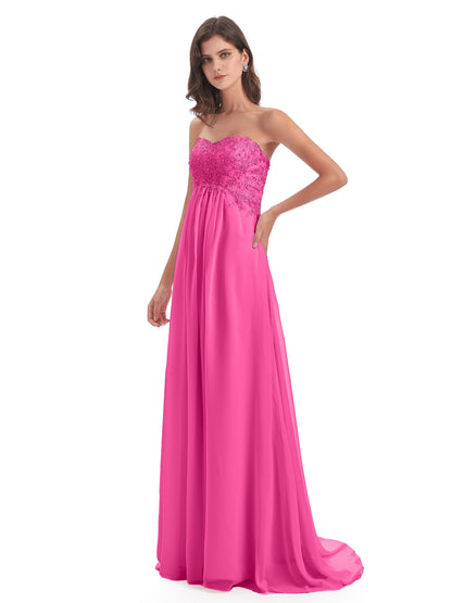 Halle Sweep-Brush Train Beading Sweetheart Bridesmaid Dresses