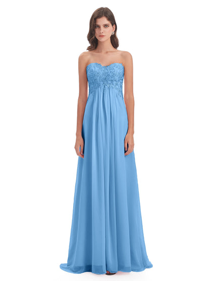 Halle Sweep-Brush Train Beading Sweetheart Bridesmaid Dresses