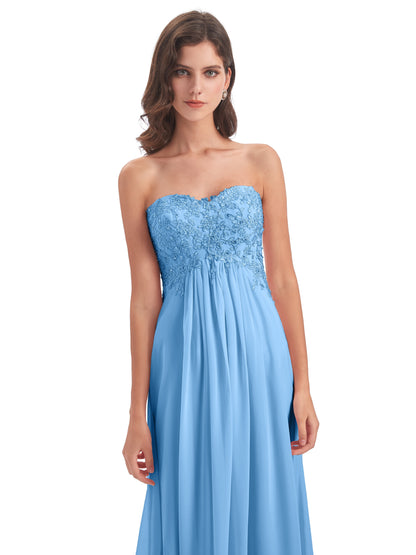 Halle Sweep-Brush Train Beading Sweetheart Bridesmaid Dresses