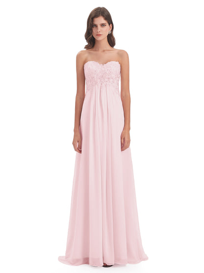 Halle Sweep-Brush Train Beading Sweetheart Bridesmaid Dresses