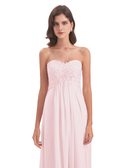 Halle Sweep-Brush Train Beading Sweetheart Bridesmaid Dresses