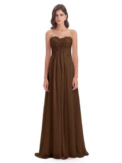 Halle Sweep-Brush Train Beading Sweetheart Bridesmaid Dresses