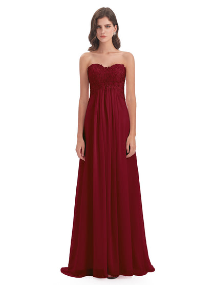 Halle Sweep-Brush Train Beading Sweetheart Bridesmaid Dresses