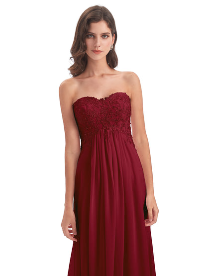 Halle Sweep-Brush Train Beading Sweetheart Bridesmaid Dresses