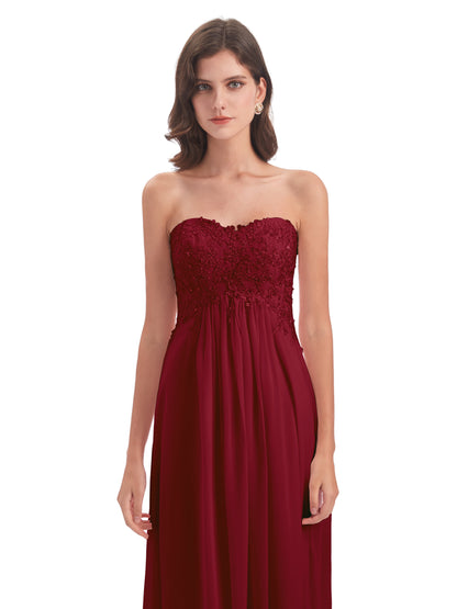 Halle Sweep-Brush Train Beading Sweetheart Bridesmaid Dresses