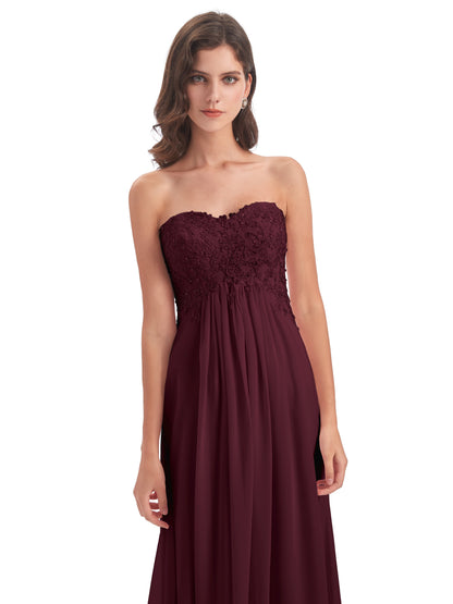 Halle Sweep-Brush Train Beading Sweetheart Bridesmaid Dresses