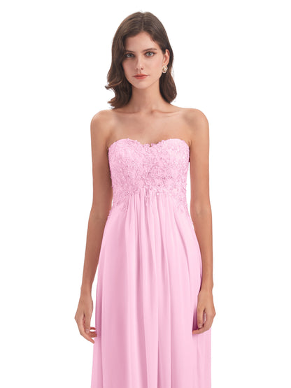 Halle Sweep-Brush Train Beading Sweetheart Bridesmaid Dresses
