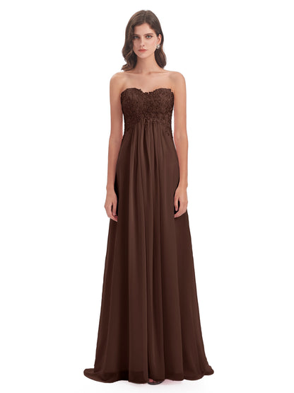 Halle Sweep-Brush Train Beading Sweetheart Bridesmaid Dresses