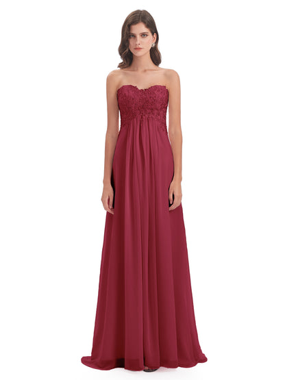 Halle Sweep-Brush Train Beading Sweetheart Bridesmaid Dresses