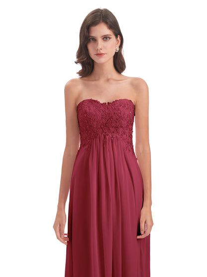 Halle Sweep-Brush Train Beading Sweetheart Bridesmaid Dresses
