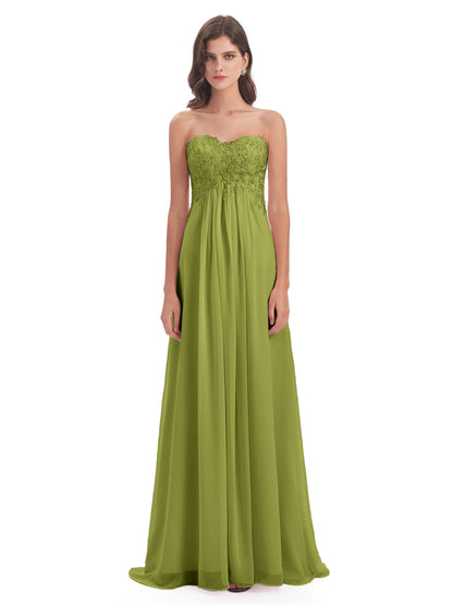 Halle Sweep-Brush Train Beading Sweetheart Bridesmaid Dresses