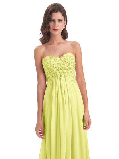 Halle Sweep-Brush Train Beading Sweetheart Bridesmaid Dresses