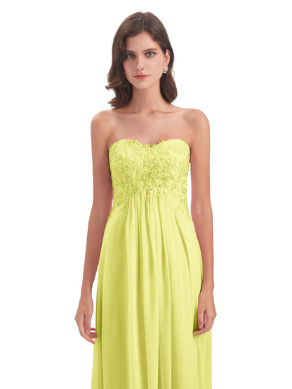Halle Sweep-Brush Train Beading Sweetheart Bridesmaid Dresses
