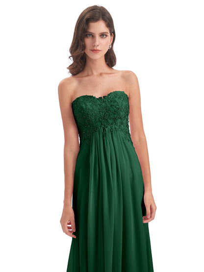 Halle Sweep-Brush Train Beading Sweetheart Bridesmaid Dresses