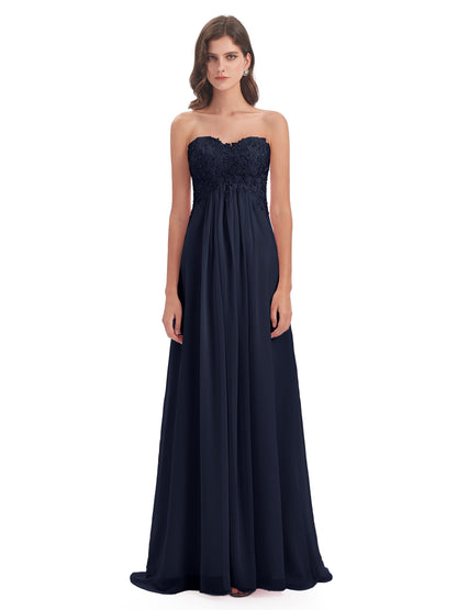 Halle Sweep-Brush Train Beading Sweetheart Bridesmaid Dresses