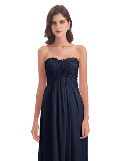Halle Sweep-Brush Train Beading Sweetheart Bridesmaid Dresses