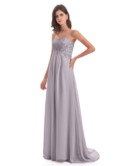 Halle Sweep-Brush Train Beading Sweetheart Bridesmaid Dresses