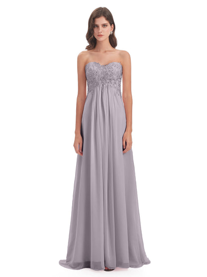 Halle Sweep-Brush Train Beading Sweetheart Bridesmaid Dresses