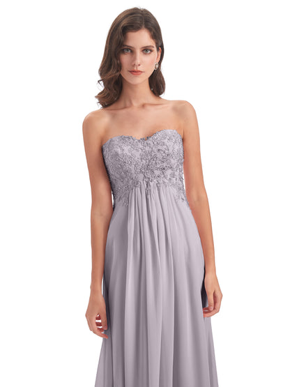 Halle Sweep-Brush Train Beading Sweetheart Bridesmaid Dresses