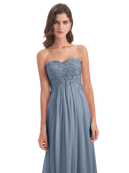 Halle Sweep-Brush Train Beading Sweetheart Bridesmaid Dresses