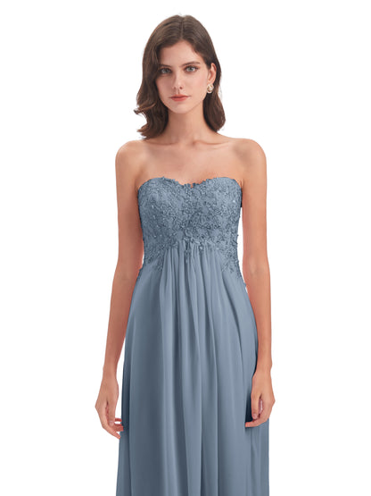 Halle Sweep-Brush Train Beading Sweetheart Bridesmaid Dresses
