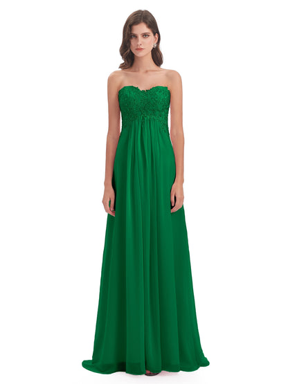 Halle Sweep-Brush Train Beading Sweetheart Bridesmaid Dresses