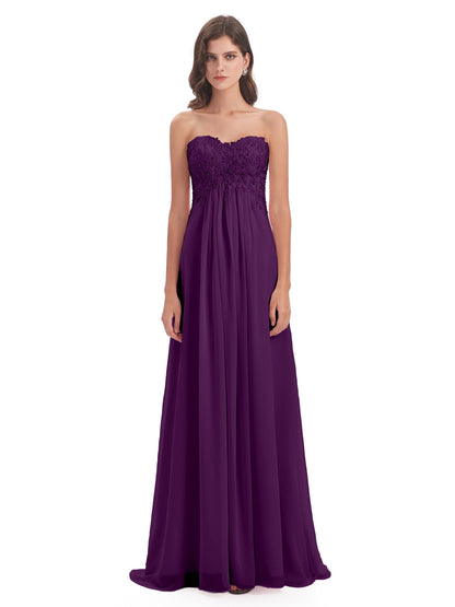 Halle Sweep-Brush Train Beading Sweetheart Bridesmaid Dresses