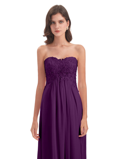 Halle Sweep-Brush Train Beading Sweetheart Bridesmaid Dresses