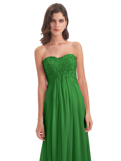 Halle Sweep-Brush Train Beading Sweetheart Bridesmaid Dresses