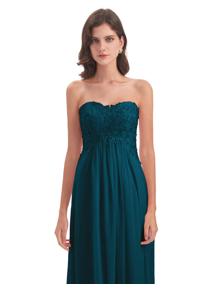 Halle Sweep-Brush Train Beading Sweetheart Bridesmaid Dresses
