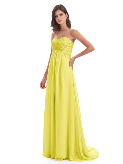 Halle Sweep-Brush Train Beading Sweetheart Bridesmaid Dresses