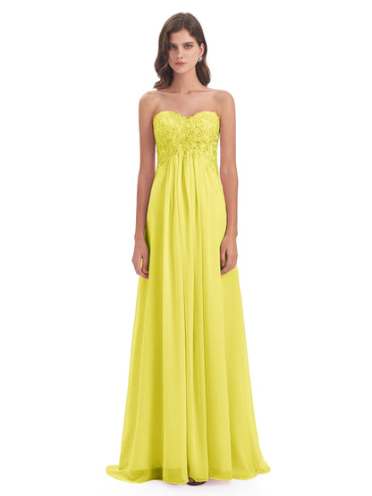 Halle Sweep-Brush Train Beading Sweetheart Bridesmaid Dresses
