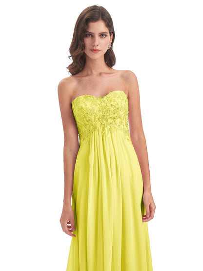 Halle Sweep-Brush Train Beading Sweetheart Bridesmaid Dresses