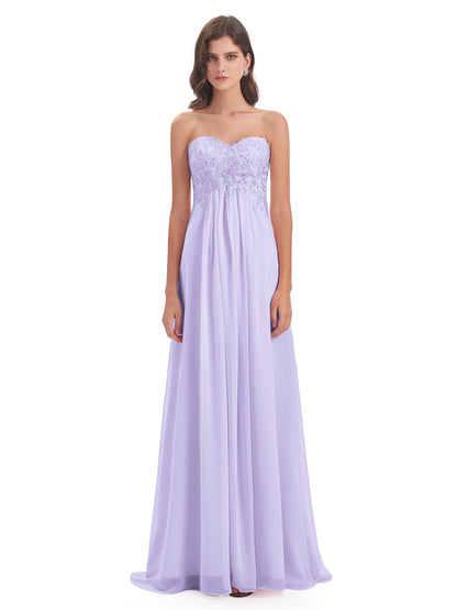Halle Sweep-Brush Train Beading Sweetheart Bridesmaid Dresses
