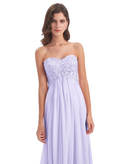 Halle Sweep-Brush Train Beading Sweetheart Bridesmaid Dresses