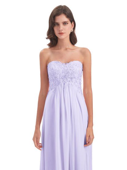 Halle Sweep-Brush Train Beading Sweetheart Bridesmaid Dresses