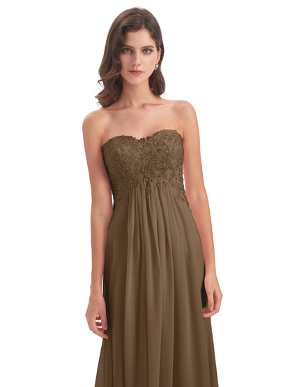 Halle Sweep-Brush Train Beading Sweetheart Bridesmaid Dresses
