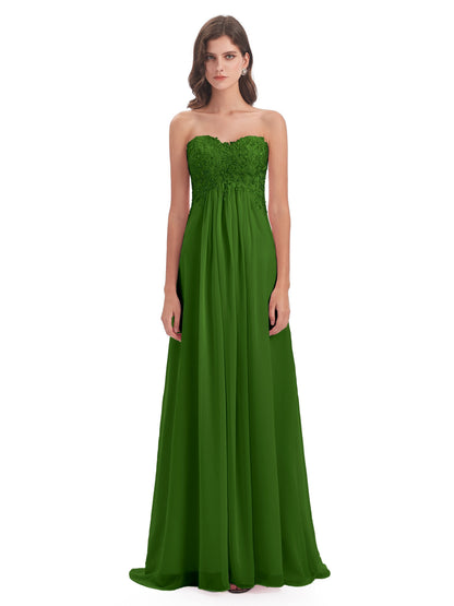 Halle Sweep-Brush Train Beading Sweetheart Bridesmaid Dresses