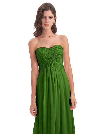 Halle Sweep-Brush Train Beading Sweetheart Bridesmaid Dresses
