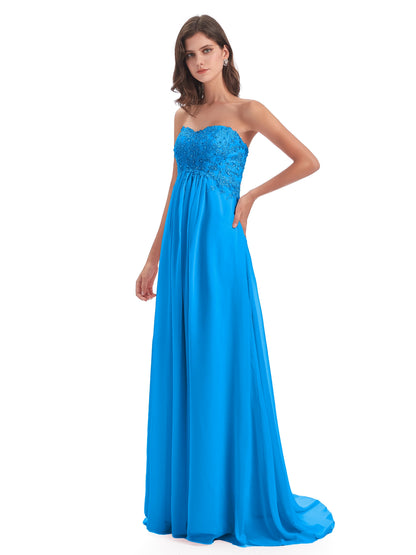 Halle Sweep-Brush Train Beading Sweetheart Bridesmaid Dresses