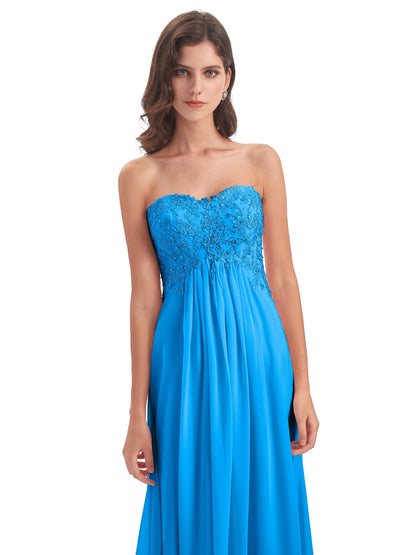 Halle Sweep-Brush Train Beading Sweetheart Bridesmaid Dresses