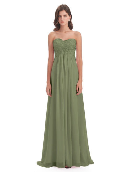 Halle Sweep-Brush Train Beading Sweetheart Bridesmaid Dresses