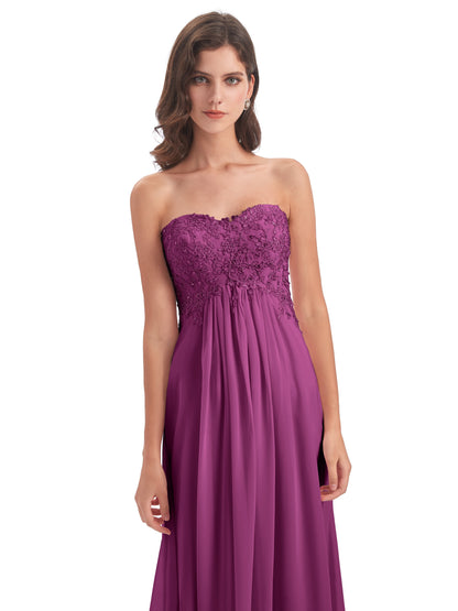 Halle Sweep-Brush Train Beading Sweetheart Bridesmaid Dresses