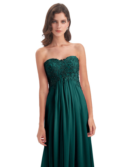 Halle Sweep-Brush Train Beading Sweetheart Bridesmaid Dresses