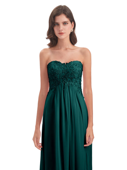 Halle Sweep-Brush Train Beading Sweetheart Bridesmaid Dresses